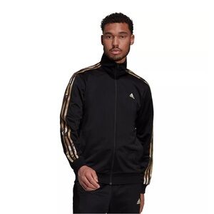 Adidas Track Jacket | Black jogging pant and jacket with Camo Stripe